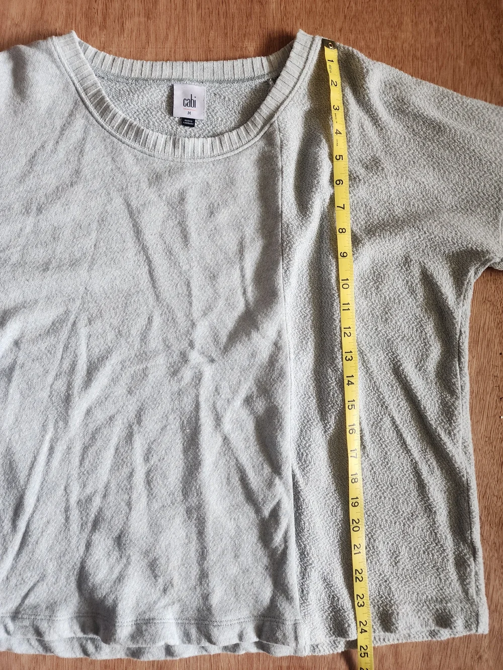 Cabi Cool Off Heather Grey Scoop Neck Knit Pullover Sweater